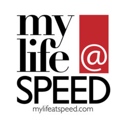 My LIfe at Speed 4 Inch Square Sticker